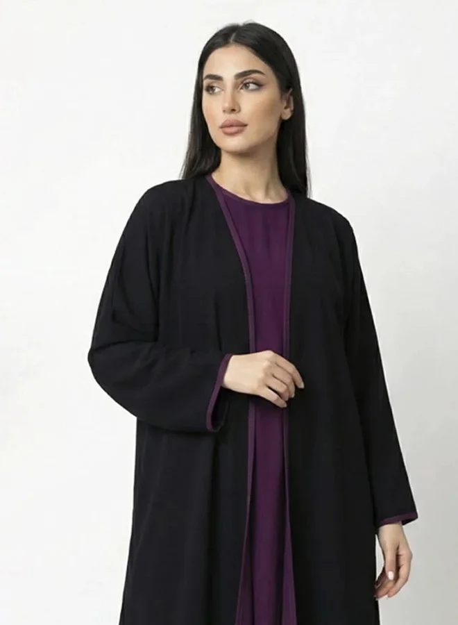 عبايات لمحة عباية دبل فيس اسود و بنفسجي
