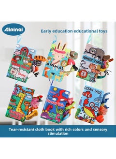 Generic Aipinqi Children's Tail Cloth Book Tear Not Ripping Paper Baby Cloth Book Baby Enlightenment Early Education Toy Book In Stock-Colour:Giraffe  - Image 2