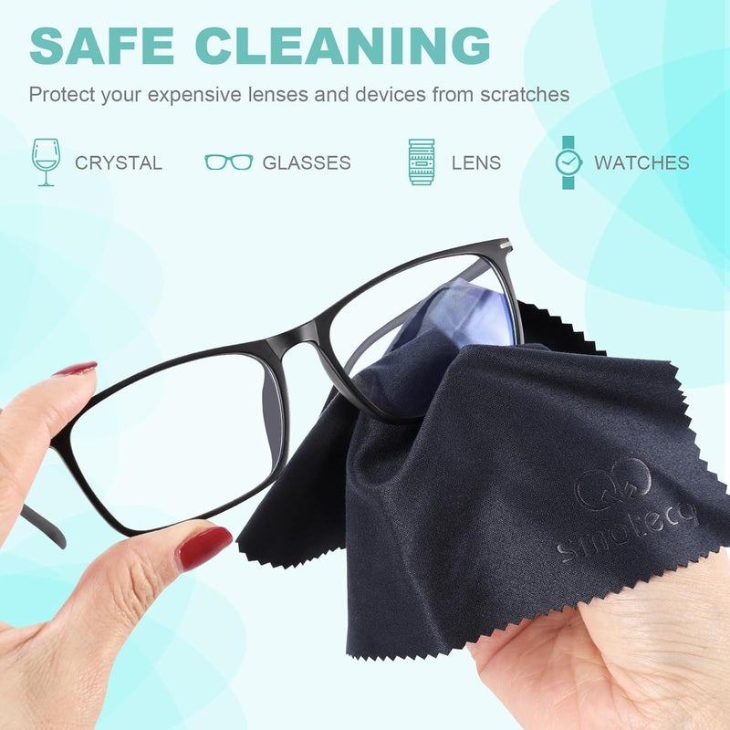 SmoTecQ SmoTecQ 6-Pack Premium Microfiber Eyeglass Cleaning Cloths, Safe Cleans Sunglasses, Goggles, Camera Lens and Screens Without Scratches  - Image 2