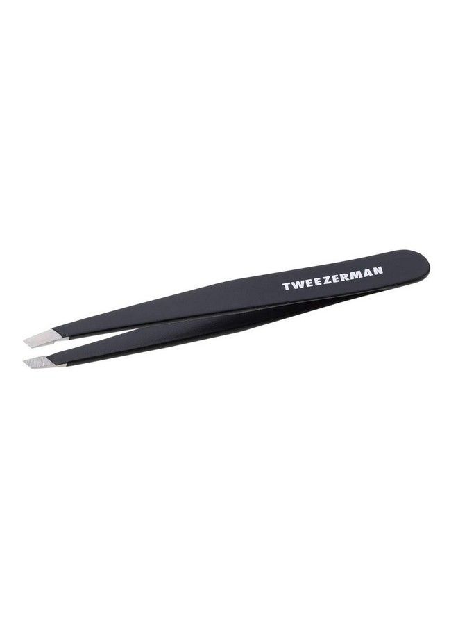 Tweezerman Stainless Steel Slant Tweezer Eyebrow Tweezers For Women And Men (Black) - Image 2