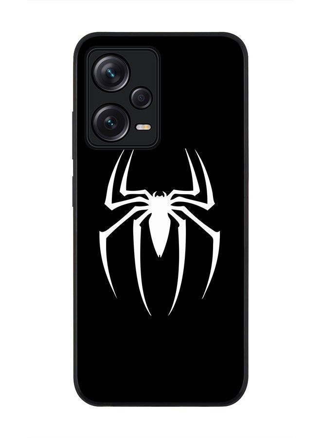 Stylizedd Rugged Black edge case for Redmi Note 12 Pro 5G, Slim fit Soft Case Flexible Rubber Edges Anti Drop TPU Gel Thin Cover -  Spidermark (Black) - Image 1