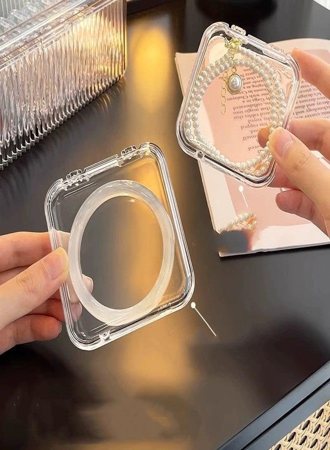 Awarky مجموعة علب تنظيم المجوهرات الأكريليكية من أواركي (14 قطعة) - علب تخزين محمولة مقاومة للأكسدة للأقراط والأساور والخواتم والقلائد والساعات - علبة مجوهرات شفافة للنساء والفتيات - Image 4