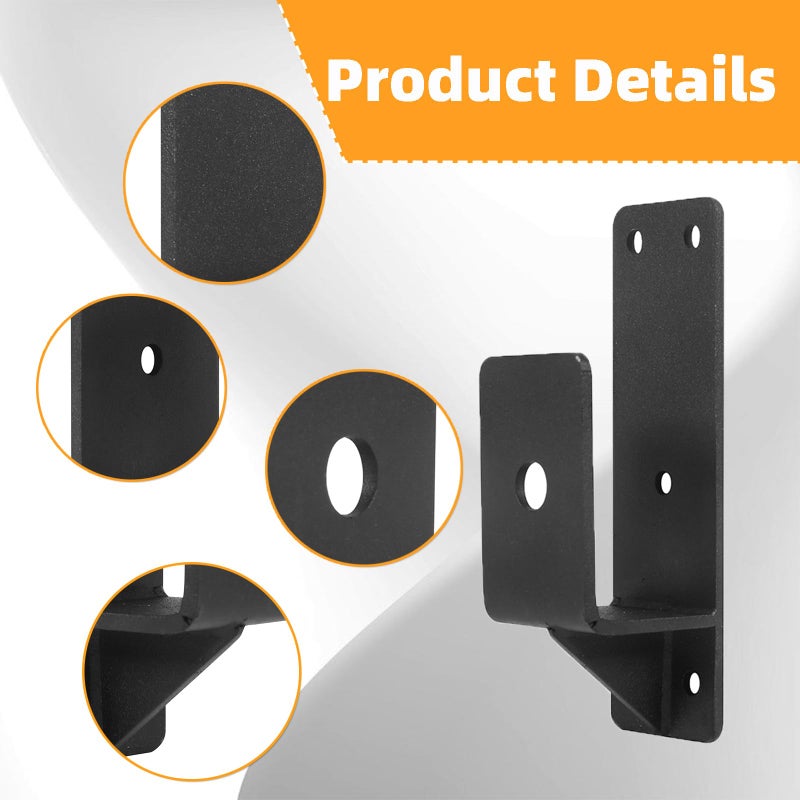 Ohiyoo 8 Pack Door Barricade Brackets 2 X 4 Door Security Bar Heavy Duty Drop Open Bar Holder For Home Security Fits 2 X 4 Lumber Door Brace For Home Security, Black - Image 3