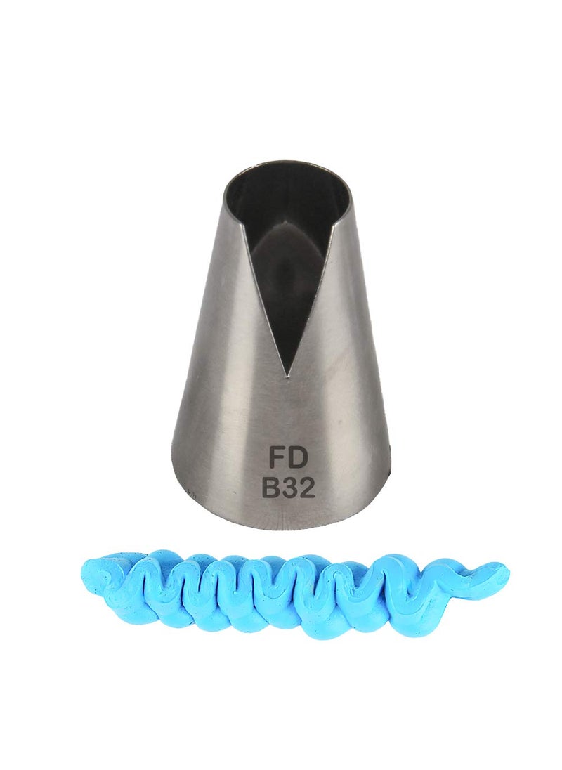 Fine Décor FineDecor Large Piping Tip Seamless Stainless Steel Icing Piping Nozzle Tip Cake Decorating Tools Cream Puff Decor Pastry Icing Piping Tool for Baker 1 Piece B32  - Image 1