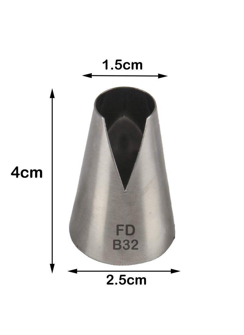 Fine Décor FineDecor Large Piping Tip Seamless Stainless Steel Icing Piping Nozzle Tip Cake Decorating Tools Cream Puff Decor Pastry Icing Piping Tool for Baker 1 Piece B32  - Image 2