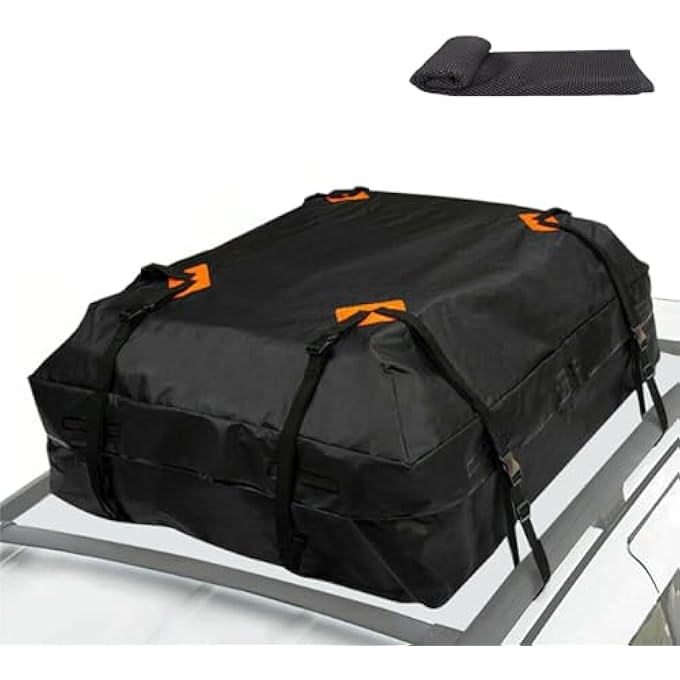 rayihni Car Roof Bag Rooftop top, 600D Rooftop Cargo Carrier Bag,Weatherproof Rooftop bag for Vehicle with/without Rack,Foldable, waterproof, wear-resistant and earthquake-resistant - Image 2