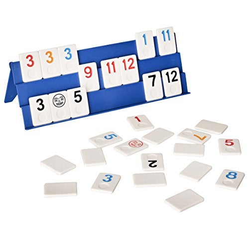 Point Games Classic Rummy Cube Game Full Size, with 3 Tier Foldable Racks and Tiles, in a Super Durable Canvas Travel Bag - Image 2