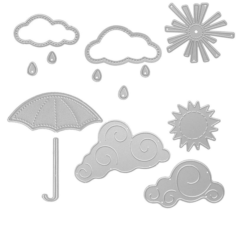 ABTOLS Metal Sun Cloud Cutting Dies Rain Umbrella Die Cuts Embossing Stencils Template Mould for Card Scrapbooking and DIY Craft