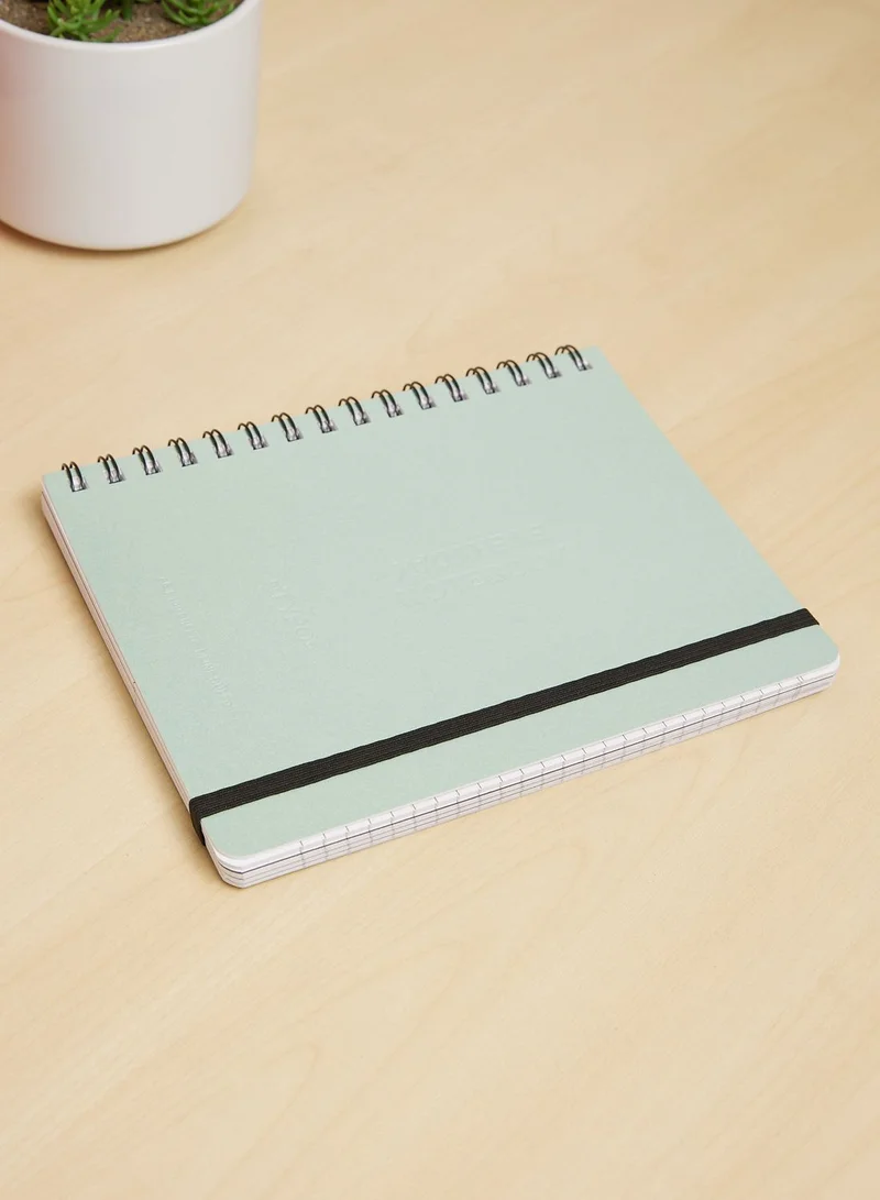 Typo Green Notebook Elastic Closure Spiral Bound