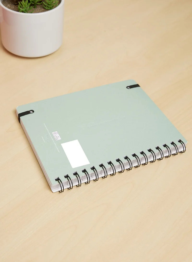 Typo Green Notebook Elastic Closure Spiral Bound