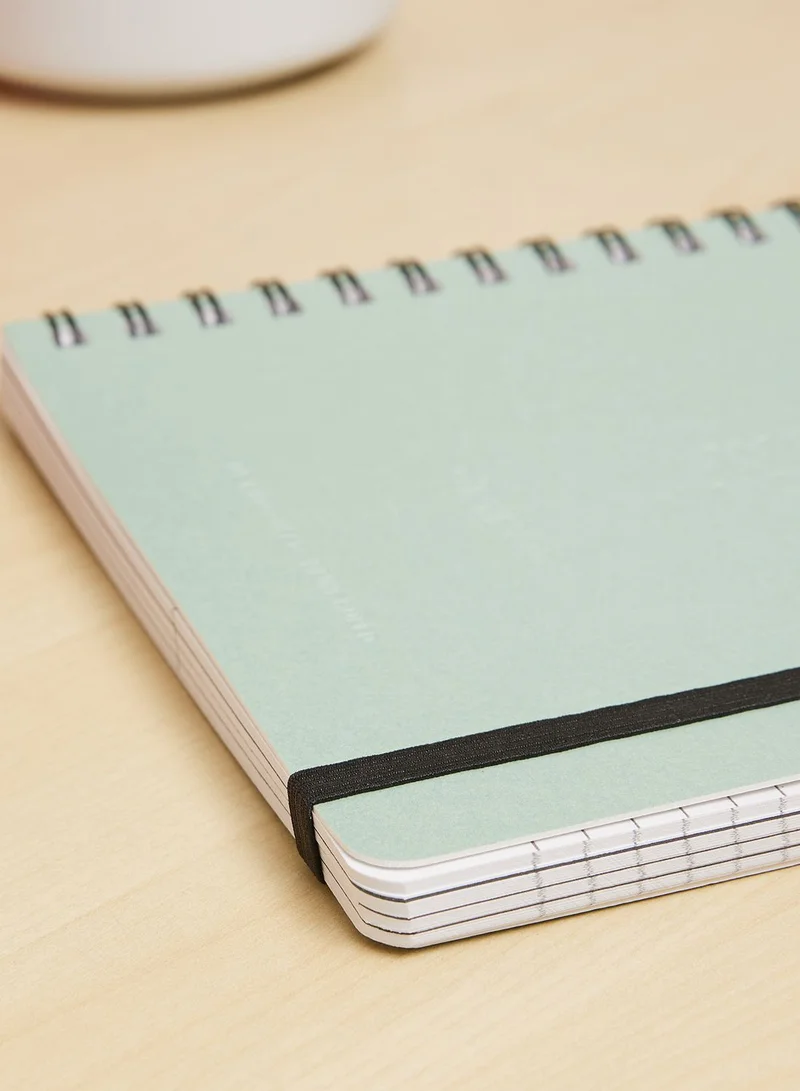 Typo Green Notebook Elastic Closure Spiral Bound