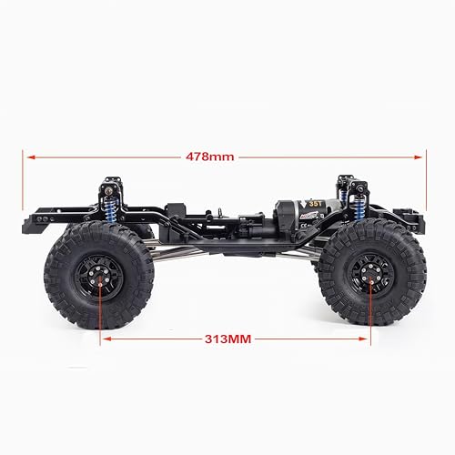 AMK 110 RC Crawler 313mm Chassis Kit with 2Speed Gearbox Nylon Frame 35T 550 Motor Axles Compatible with SCX10 TRX4 and D90 DIY Assembly Kit - Image 5