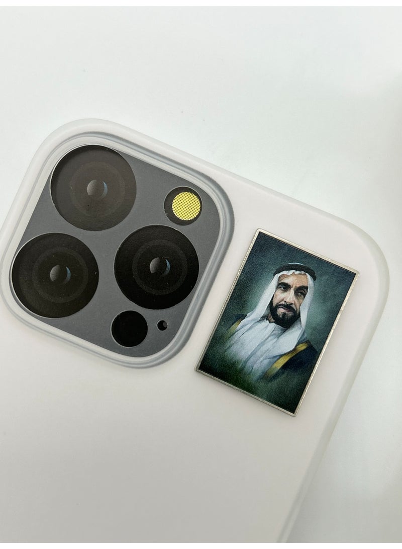 3 pieces of Metal stickers - Sheikh Zayed logo and Sheikh Zayed name logo and Falcon logo Stickers - Premium Quality Metal for Mobile, Laptop, Backpacks and more - Image 2