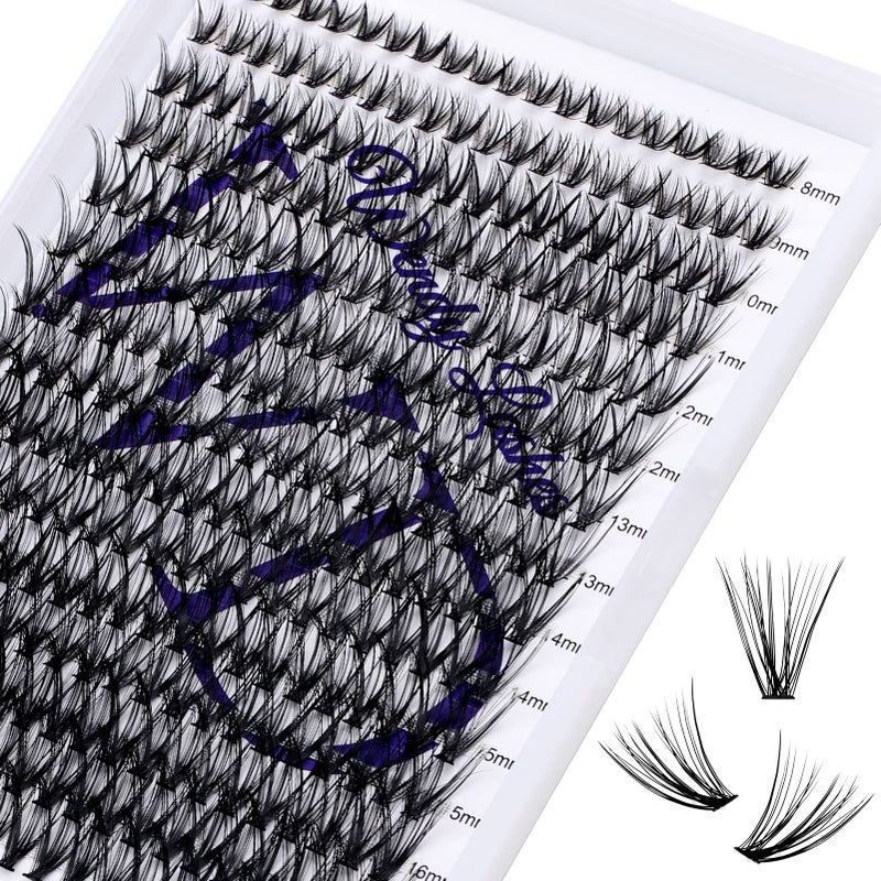 Individual Lashes DIY Eyelash Extension 30D Lash Clusters Extensions DD Curl 300PCS Lash Clusters Natural Lashes Super Soft Eyelashes Extension Reusable Wispy Lashes Lash Clusters300PCS30D007DD816mm Mixed Tray