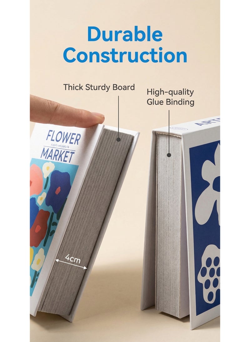 نيبمينينت ثلاثة كتب وهمية عصرية للديكور، بغلف فني لتحسين شكل مكتبة المنزل، مصنوعة من لوح رمادي سميك، مطبوعة بأعلى دقة، ومتصل ببساطة بجودة عالية - Image 4