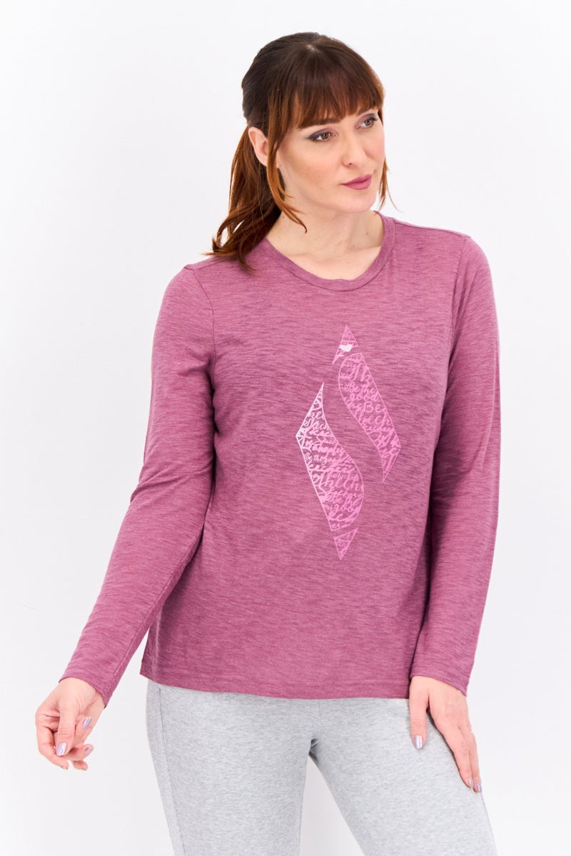SKECHERS Women Sportswear Fit Long Sleeve Outdoor T-Shirt, Purple - Image 1