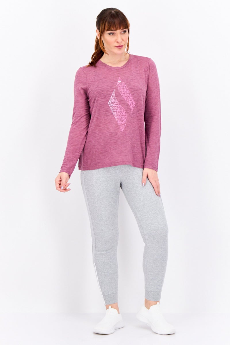 SKECHERS Women Sportswear Fit Long Sleeve Outdoor T-Shirt, Purple - Image 4