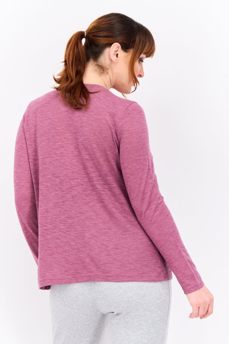 SKECHERS Women Sportswear Fit Long Sleeve Outdoor T-Shirt, Purple - Image 3