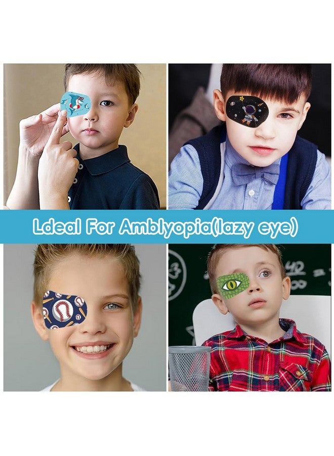 HANNEAÂ® 40 قطعة لاصقات عيون للأطفال، لاصقة قطنية قابلة للتنفس برسوم كرتونية للأطفال بعد الجراحة، لاصقات عيون من قماش غير منسوج لعلاج العين الكسولة، غطاء للعين لتصحيح الرؤية - Image 5