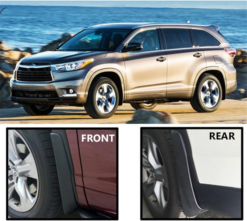 Wivplex Molded Car Mud Flaps for Toyota Highlander 2014-2018 - Image 3