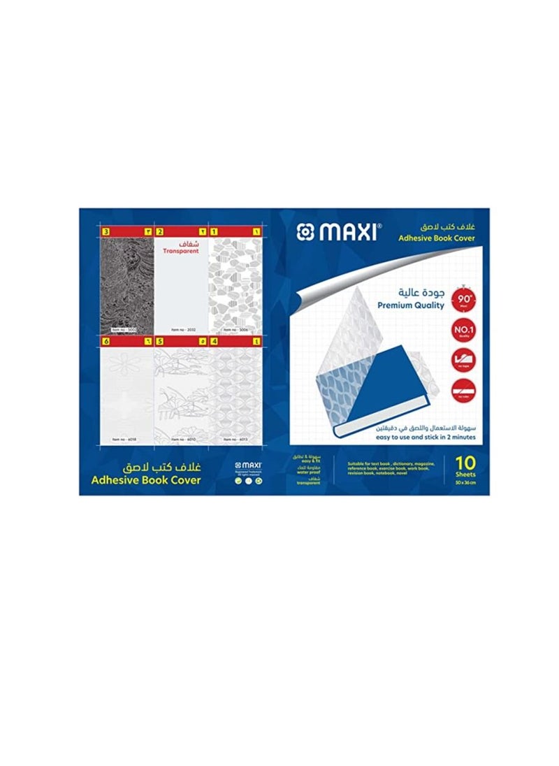 Maxi Maxi Clear Self Adhesive Sheet 36X50CM, 10 Sheets  - Image 1