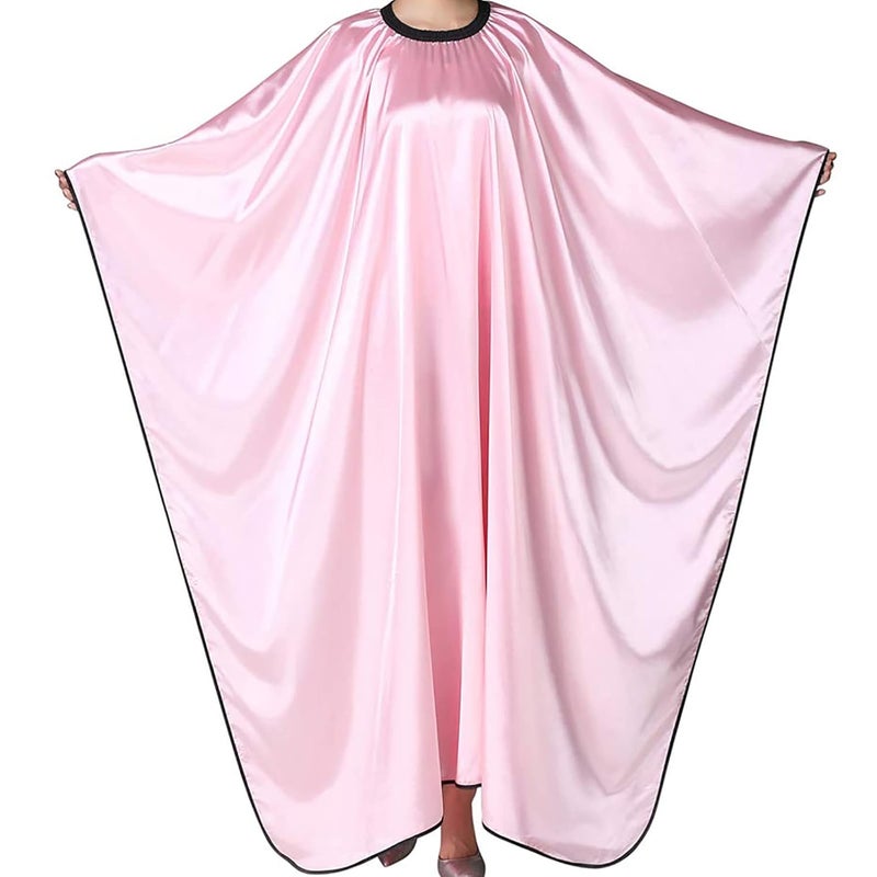 Barber Cape, Professional Hair Salon Cape with Adjustable Metal Clip, Shampoo Hair Cutting Cape for Barbers and Stylists - 55 x 63 inches (Pink)