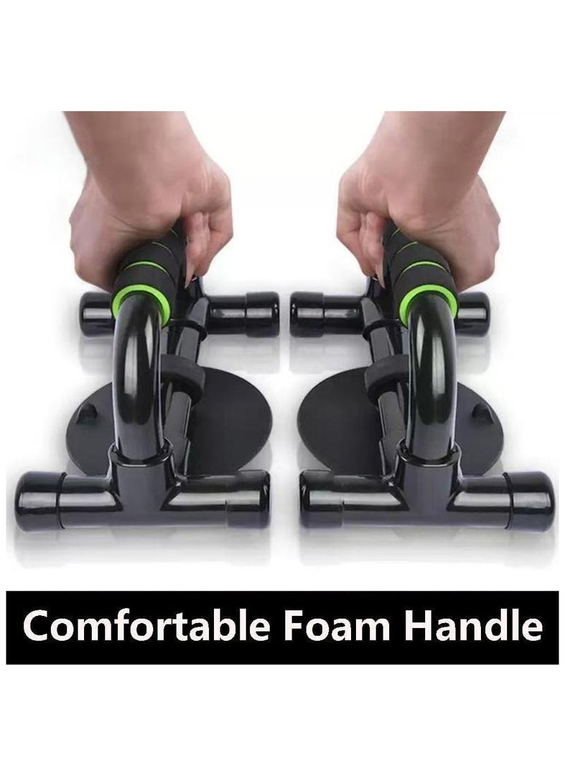 Generic Push Up Bars, Push Up Stands with Suction Cup, Push Up Board with Non-Slip Foam Grips, Sturdy Structure Push Up Bars for Men and Women, Push Up Handles for Floor Workout, Strength Training（Black Green）  - Image 5