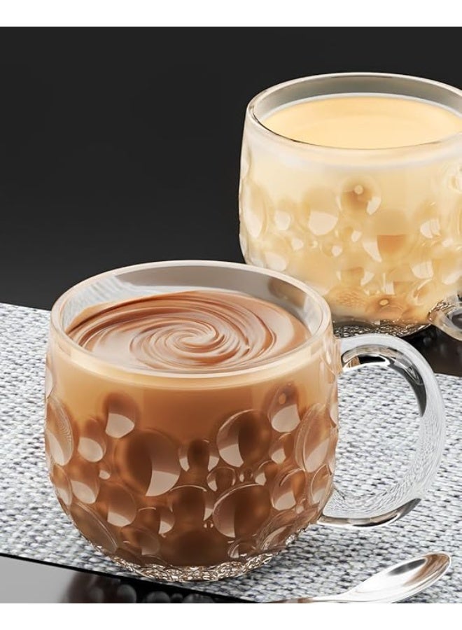 City Glass Candy Tea Mug Set | 3 Pieces Large Tea Cups for Tea, Cappuccino or Nescafe | Clear and Elegant 310 ml - Image 3