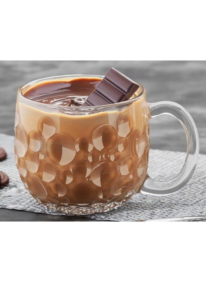 City Glass Candy Tea Mug Set | 3 Pieces Large Tea Cups for Tea, Cappuccino or Nescafe | Clear and Elegant 310 ml - Image 2