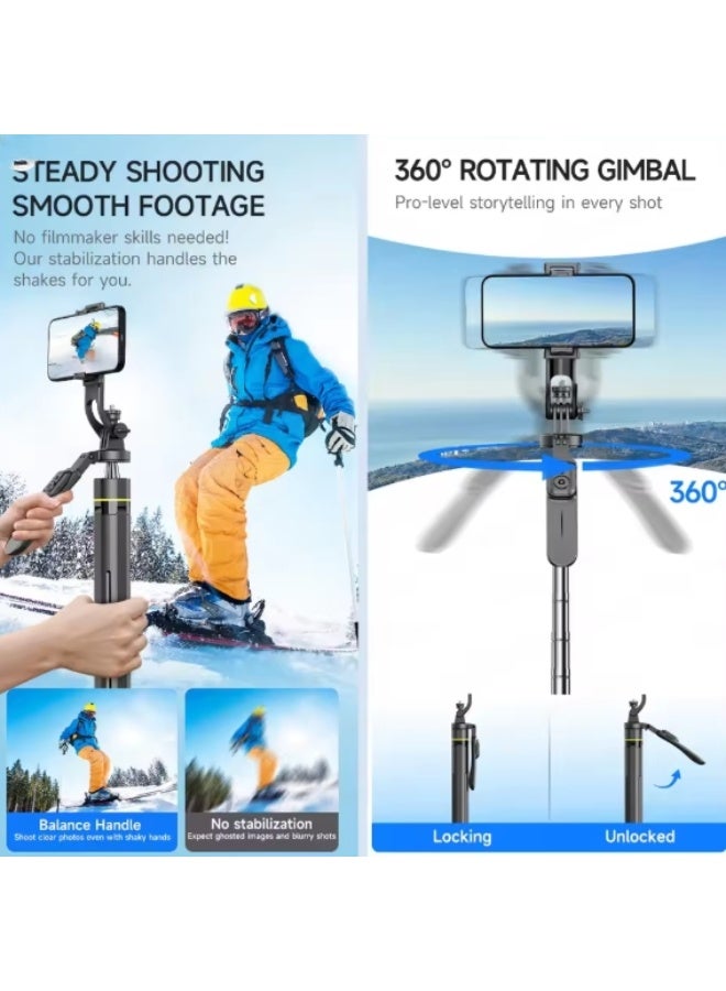 TT19 Bluetooth Selfie Stick Tripod with Auto Pop-Open Quadrapod, Detachable Remote & Phone Clip, Extendable Stainless Steel Stand for iPhone & Android - Image 1