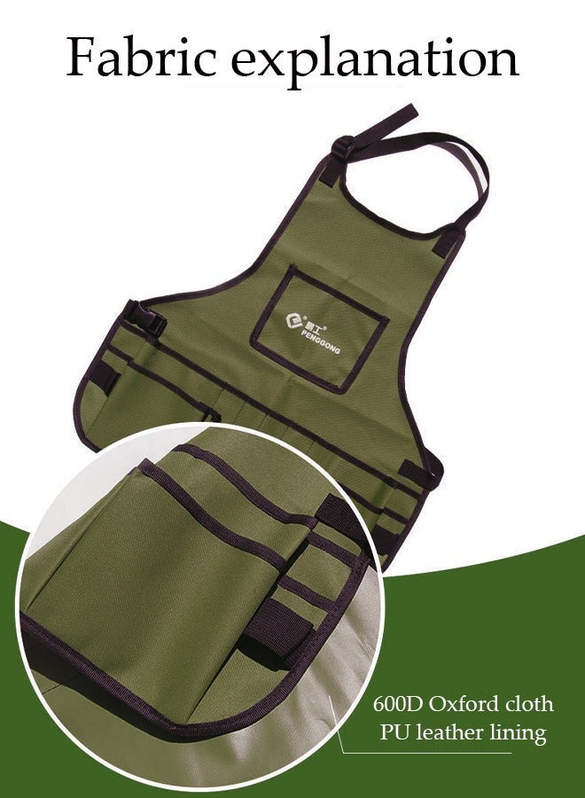 PENGGONG Handy Worker Apron,Work Tool Pouch - Unisex Storage Apron for Gardening Gifts, Plumbing, Florists, Woodwork, DIY - with Multiple Pockets for Hand Tools & Adjustable Waist Belt - Image 4