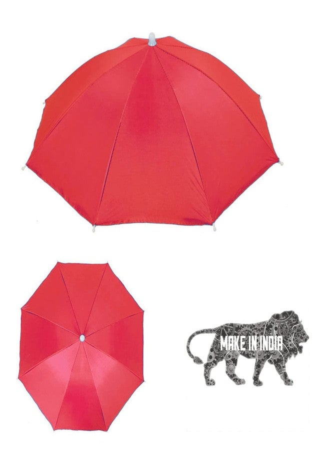 Dark Moon Hat Umbrella for Kids, Girls and Boys Red and Blue Color Cap Hat Umbrella for Adults,Women,Men (Red and Blue) Pack of 2 - Image 5