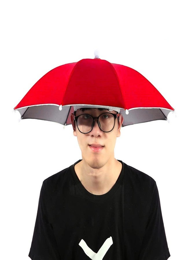 Dark Moon Hat Umbrella for Kids, Girls and Boys Red and Blue Color Cap Hat Umbrella for Adults,Women,Men (Red and Blue) Pack of 2 - Image 4