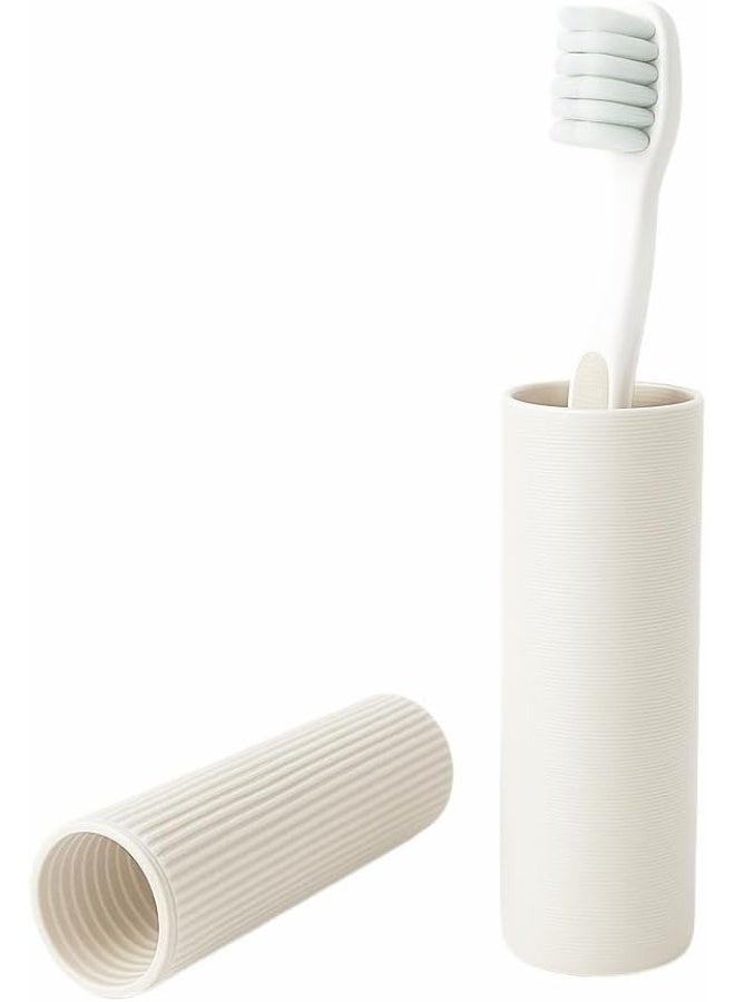 علبة سفر محمولة لفرشاة الأسنان، حامل أسود واقٍ بتصميم تهوية (علبة سفر محمولة لفرشاة الأسنان، حامل أسود واقٍ بتصميم تهوية (أبيض - قطعة واحدة) - Image 1