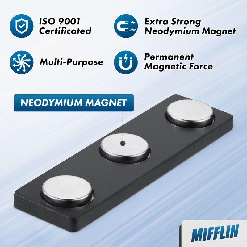Mifflin-USA - Blank Name Tags with Magnetic Backing - 10 Pack, 1â€ x 3â€ - ID Badge Holders with 3 Strong Neodymium Magnets - Customizable & Reusable Badges with Round Corners - Image 5