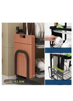 EMZJ 2-Tier Countertop Dish Drying Rack Drainer for Kitchen Organization Storage Shelf Utensils with Blade Holder (without chopsticks cage)  - Image 2