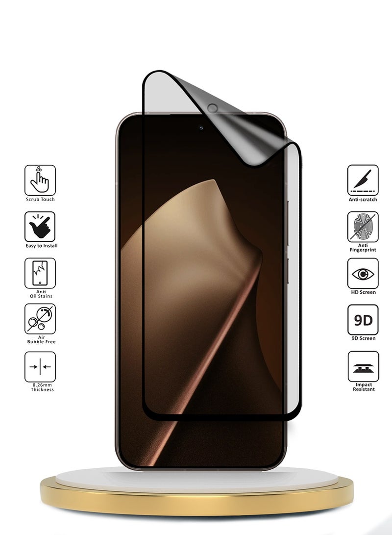 Wtech Xiaomi 15T Pro 5G 2025 Premium Nano Ceramic Full Glue Full Cover Matte Flexible Screen Protector (MSCNMN) - Clear/Black - Image 2