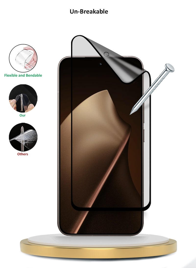 Wtech Xiaomi 15T Pro 5G 2025 Premium Nano Ceramic Full Glue Full Cover Matte Flexible Screen Protector (MSCNMN) - Clear/Black - Image 3