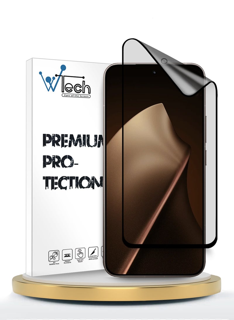 Wtech Xiaomi 15T Pro 5G 2025 Premium Nano Ceramic Full Glue Full Cover Matte Flexible Screen Protector (MSCNMN) - Clear/Black - Image 1