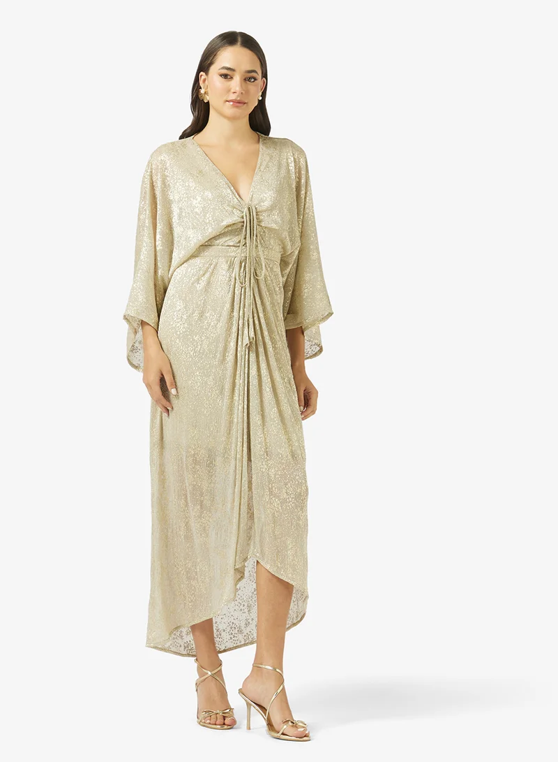 Belted Metallic Dress