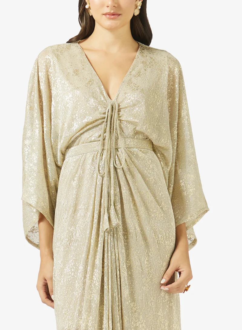 Golden Apple  Belted Metallic Dress for Women | Best Price UAE
