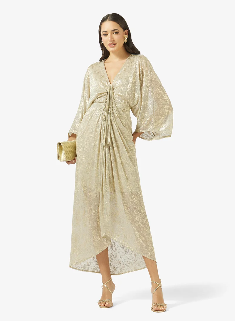 Golden Apple  Belted Metallic Dress for Women | Best Price UAE