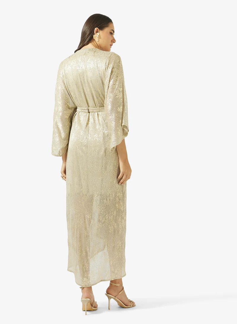 Golden Apple  Belted Metallic Dress for Women | Best Price UAE