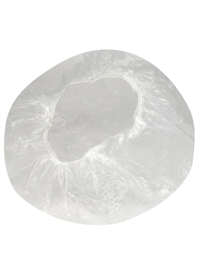 Wresty Disposable 100 Pcs Plastic Waterproof Clear Shower Caps Bath Shower Hair Caps For Women and Men