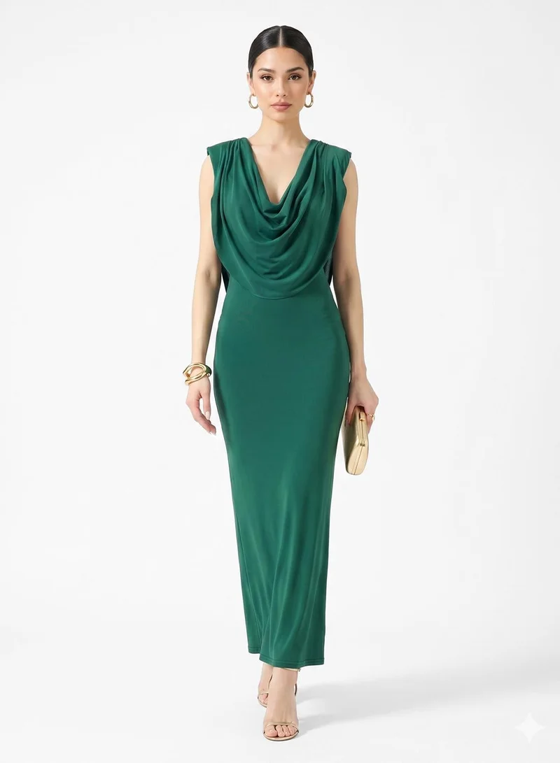 Tfnc  Charmed Cowl Neck Body-Con Maxi Dress for Women | Best Price UAE