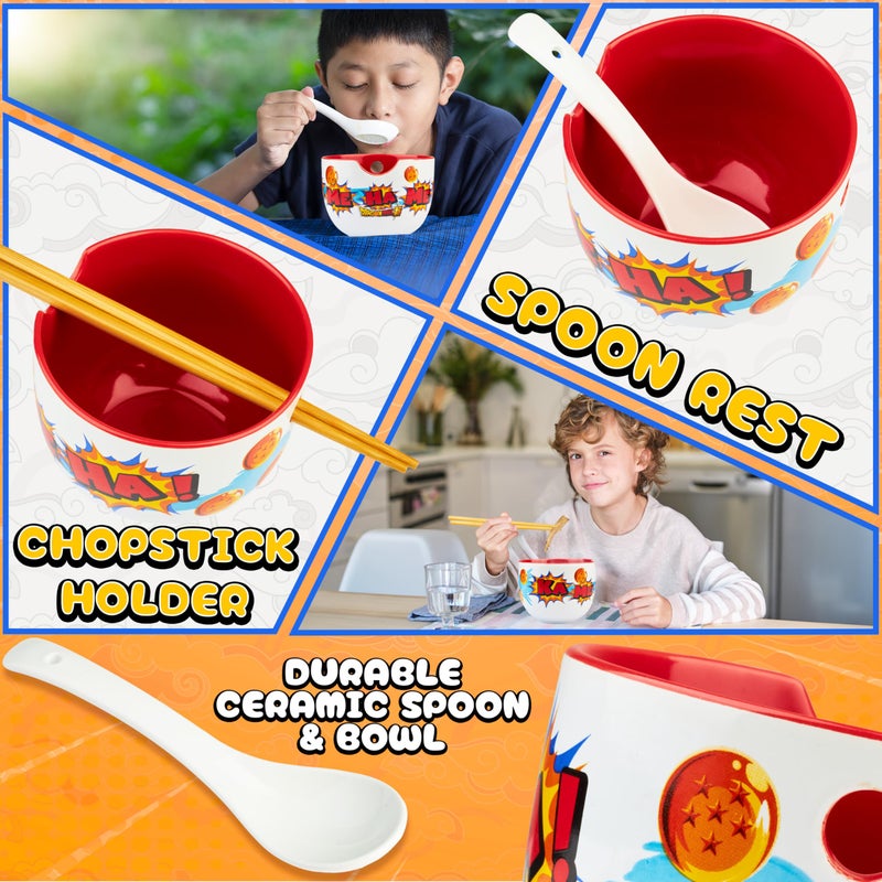 Get Trend Dragon Ball Z Ramen Bowl 3 Pc Set with Bamboo Chopsticks, Spoon for Kids Teens Adults, 20oz Bowl, Microwave Safe Anime Gifts for Teens (Multi Dragon Ball) - Image 4
