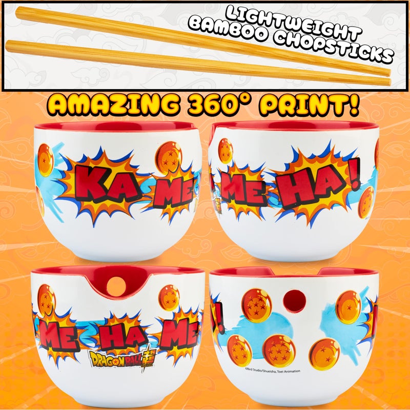 Get Trend Dragon Ball Z Ramen Bowl 3 Pc Set with Bamboo Chopsticks, Spoon for Kids Teens Adults, 20oz Bowl, Microwave Safe Anime Gifts for Teens (Multi Dragon Ball) - Image 3
