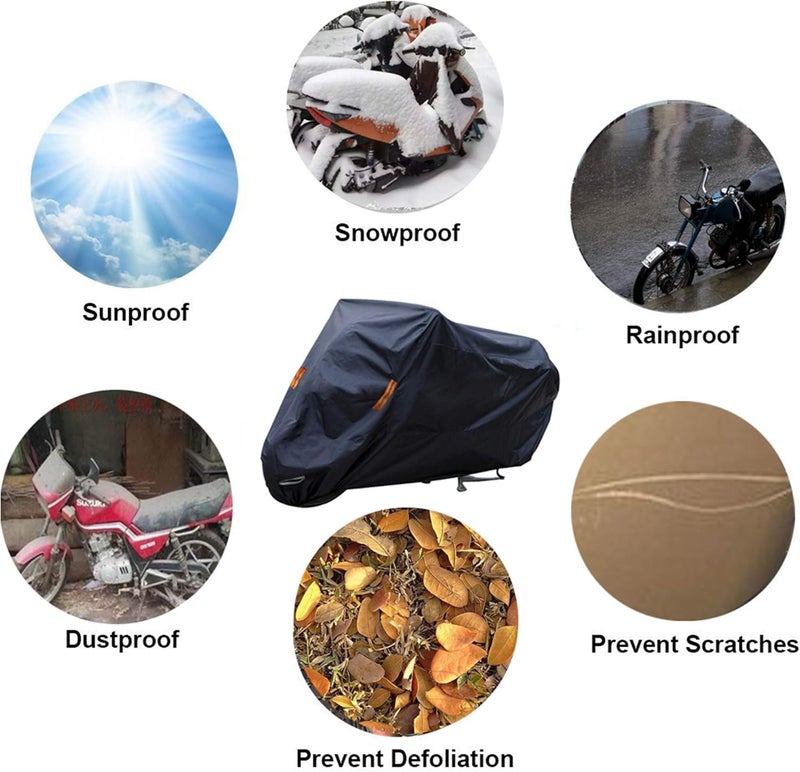 SEAZEN Motorcycle Cover - Waterproof, Dustproof, Snowproof, UV Protection, 5 Layer Breathable Fabric for Motorcycles up to 96" - Image 2