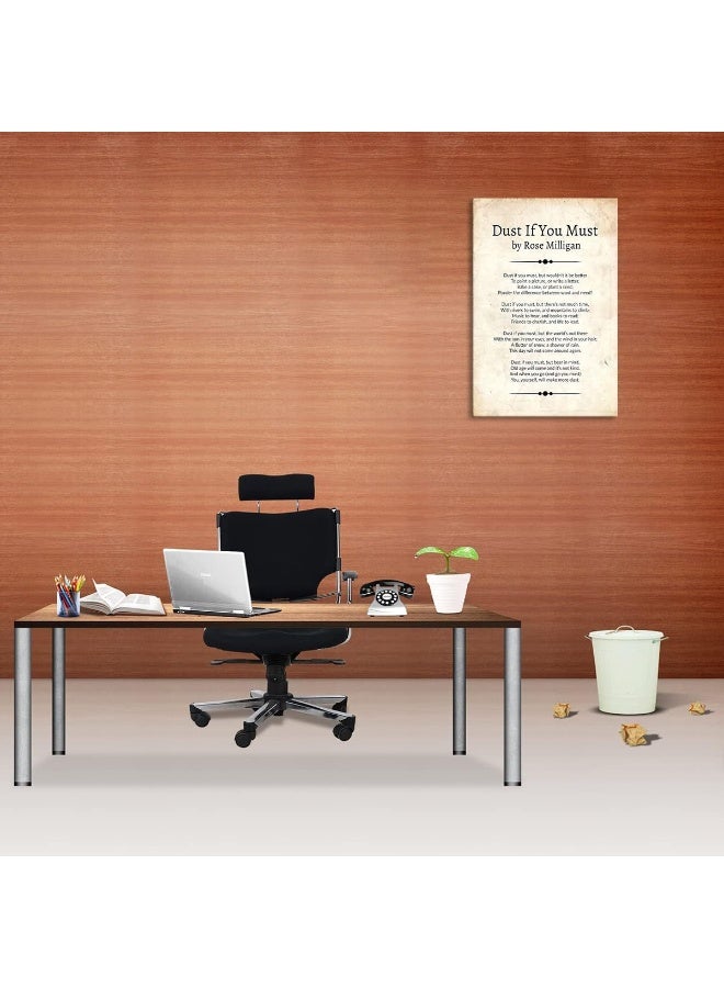 Busmko Dust If You Must Poem Posters Framed Quotes Wall Decor Poetry Vintage Prints Modern Pictures For Living Room Framed (16x24 inch) - Image 2