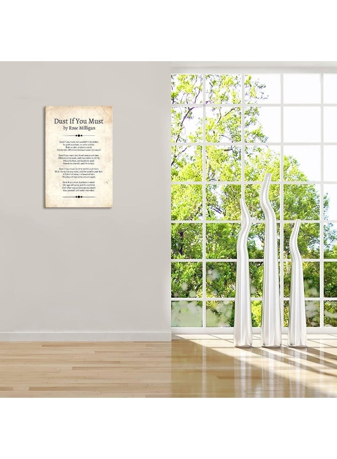 Busmko Dust If You Must Poem Posters Framed Quotes Wall Decor Poetry Vintage Prints Modern Pictures For Living Room Framed (16x24 inch) - Image 3